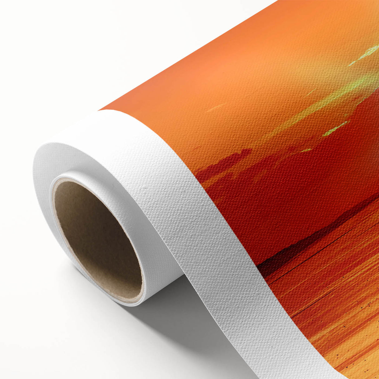 Vibrant rolled canvas showcasing a serene seascape landscape design, featuring soft blues and greens, perfect for coastal-themed home decor.