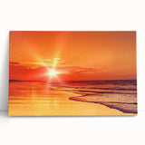 Stretched canvas wall art collection showcasing vibrant seascape designs, featuring calming blues and greens, perfect for beach-themed decor.