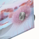 Close-up of a vibrant acrylic glass wall art piece showcasing a serene seascape design, featuring rich blues and gentle waves, ideal for coastal decor.