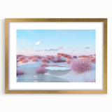 Framed wall art collection featuring serene seascape design with gold matting, ideal for enhancing living spaces with a touch of elegance and tranquility.