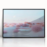 Framed acrylic wall art showcasing a serene seascape with vibrant blues and gentle waves, perfect for coastal-themed decor. Enhances any room's ambiance.