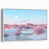 Framed canvas wall art from the Landscapes & Seascapes collection, showcasing vibrant ocean scenery with a white frame, ideal for modern home decor.