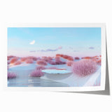Vibrant rolled canvas print showcasing a serene coastal landscape with gentle waves and blue skies, designed for wall decor enthusiasts. Perfect for creating a calming atmosphere in any room.