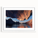 Framed wall art from the Landscapes & Seascapes collection, showcasing a serene ocean view with soft blue and white tones, perfect for coastal home decor.