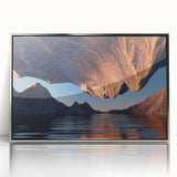 Framed acrylic wall art featuring a serene seascape design with silver accents, showcasing tranquil ocean waves and a calming color palette, ideal for coastal decor.