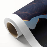 Rolled canvas print showcasing a serene seascape design featuring calming blue and green hues, ideal for home decor. Perfect for coastal-themed interiors, this artwork evokes tranquility and brings a touch of nature indoors.