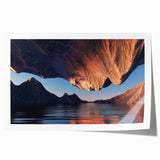 Rolled print showcasing a serene seascape design with calming blue tones and gentle waves, ideal for home décor or art collections, packaged securely in a tube.