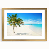 Elegant gold-framed wall art showcasing a serene seascape design, featuring calming blues and soft whites, perfect for enhancing modern interior decor and relaxation.