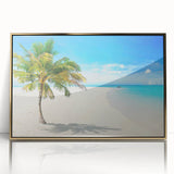 Framed wall art design featuring a vibrant seascape with golden accents, ideal for modern home decor. The artwork captures dynamic ocean waves and a serene sky, creating a calming atmosphere.