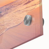 Close-up of a vibrant acrylic glass wall art piece showcasing a stunning seascape design, featuring rich blue hues, intricate textures, and captivating details, ideal for enhancing interior decor.