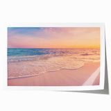 Beautiful rolled wall art print showcasing a serene seascape design with soft blues and greens, perfect for coastal-themed decor. Ideal for enhancing living spaces or offices.