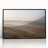 Framed acrylic wall art featuring a stunning seascape design in vibrant colors, showcasing waves and clouds, perfect for enhancing coastal home decor aesthetics.