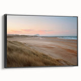 Framed canvas wall art from the Landscapes & Seascapes collection, showcasing a serene ocean view with vibrant blues and greens, designed to enhance home decor.