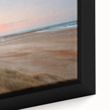 Close-up of a framed canvas from the Landscapes & Seascapes Design 18 wall art collection, showcasing vibrant ocean waves and serene coastal scenery in rich blues and greens, perfect for home decor.