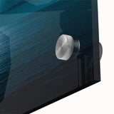 Close-up view of a vibrant acrylic glass wall art piece showcasing a serene seascape design with soft blues and greens, perfect for home decor. This artwork captures the essence of coastal tranquility, ideal for enhancing living spaces.