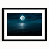 Black-framed wall art collection showcasing vibrant landscapes and seascapes in a modern design, perfect for enhancing home decor aesthetics.