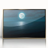 Framed acrylic wall art featuring a vibrant seascape design with gold accents, ideal for modern home decor. Perfect for enhancing living spaces with coastal themes.