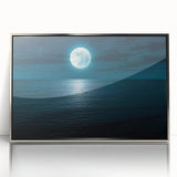 Framed wall art collection showcasing a stunning seascape design in vibrant blues and greens, featuring an elegant silver frame that enhances its beauty. Perfect for coastal-themed decor.