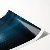 Rolled print of a serene seascape design featuring soft blue and green hues, showcasing gentle waves and a tranquil sky, ideal for coastal decor enthusiasts.