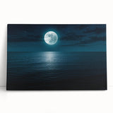 Stretched canvas wall art showcasing a vibrant seascape design, blending blues and greens, perfect for coastal decor. Ideal for enhancing living spaces with a serene ocean vibe.