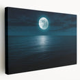 Stretched canvas wall art showcasing a serene seascape design with vibrant blues and soft whites, perfect for enhancing coastal-themed interiors.