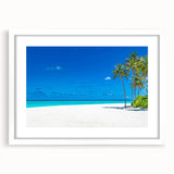 Framed wall art collection featuring serene seascape designs with a white mat and sleek frame, ideal for modern home decor.