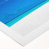 Rolled canvas showcasing a serene seascape design with soft blue and green hues, perfect for home decor. Ideal for coastal-themed interiors, packaged securely.