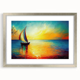 Framed landscape wall art collection featuring serene seascapes with a silver mat, ideal for enhancing home decor with coastal vibes and tranquility.