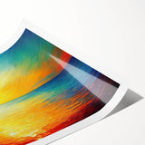 Rolled print showcasing a vibrant seascape design, featuring calming blue and green hues, ideal for enhancing home decor and creating a tranquil atmosphere.