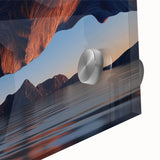 Close-up of a beautifully designed acrylic glass wall art piece featuring a vibrant seascape, showcasing rich colors and intricate details, perfect for home decor.