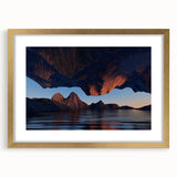 Framed wall art collection showcasing serene landscapes and seascapes with a gold mat, perfect for enhancing home decor and adding elegance to any room.