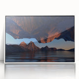 Framed acrylic wall art featuring a stunning seascape design, showcasing vibrant blues and whites, perfect for enhancing coastal-themed interiors.