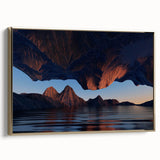 Framed canvas wall art showcasing a serene seascape design with gold accents, ideal for enhancing modern home decor. The artwork features calming ocean waves and a tranquil sunset, perfect for relaxation and style.