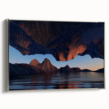 Framed canvas wall art showcasing a serene seascape design with silver accents, ideal for modern home decor. This piece adds elegance to any living space.