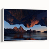 Framed canvas wall art showcasing a serene seascape design with soft blue and white hues, elegantly displayed from a side view against a neutral backdrop. Perfect for coastal-themed decor.