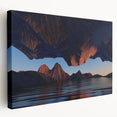 Stretched canvas artwork showcasing a vibrant seascape design, highlighting dynamic waves and a colorful sunset, ideal for coastal-themed home decor.