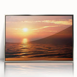 Framed wall art collection showcasing a serene seascape design with vivid colors and sleek silver acrylic frame, perfect for modern home decor. The artwork captures the tranquility of ocean waves and sky, enhancing any living space or office ambiance.