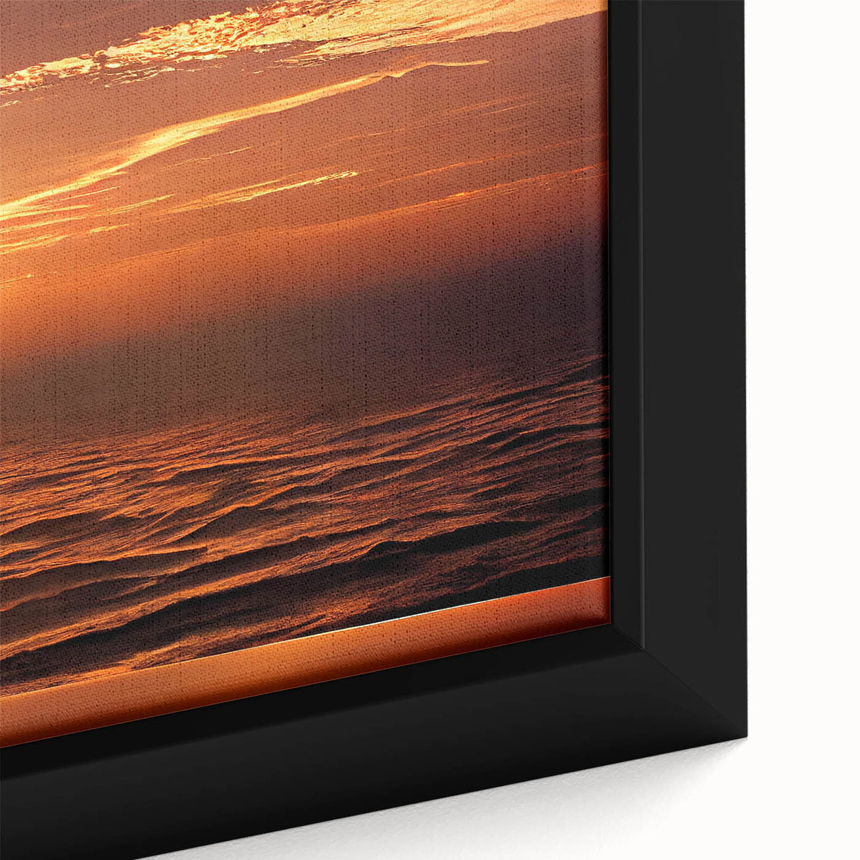 Framed canvas wall art from the Landscapes & Seascapes collection, showcasing vibrant ocean waves with a serene blue color palette, perfect for home decor.