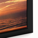 Framed canvas wall art from the Landscapes & Seascapes collection, showcasing vibrant ocean waves with a serene blue color palette, perfect for home decor.