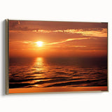 Framed canvas wall art showcasing a serene seascape design with a gold frame, perfect for enhancing modern home decor. The artwork features vibrant blues and soft waves, evoking tranquility and elegance in any room setting. Ideal for coastal themes or art collectors.