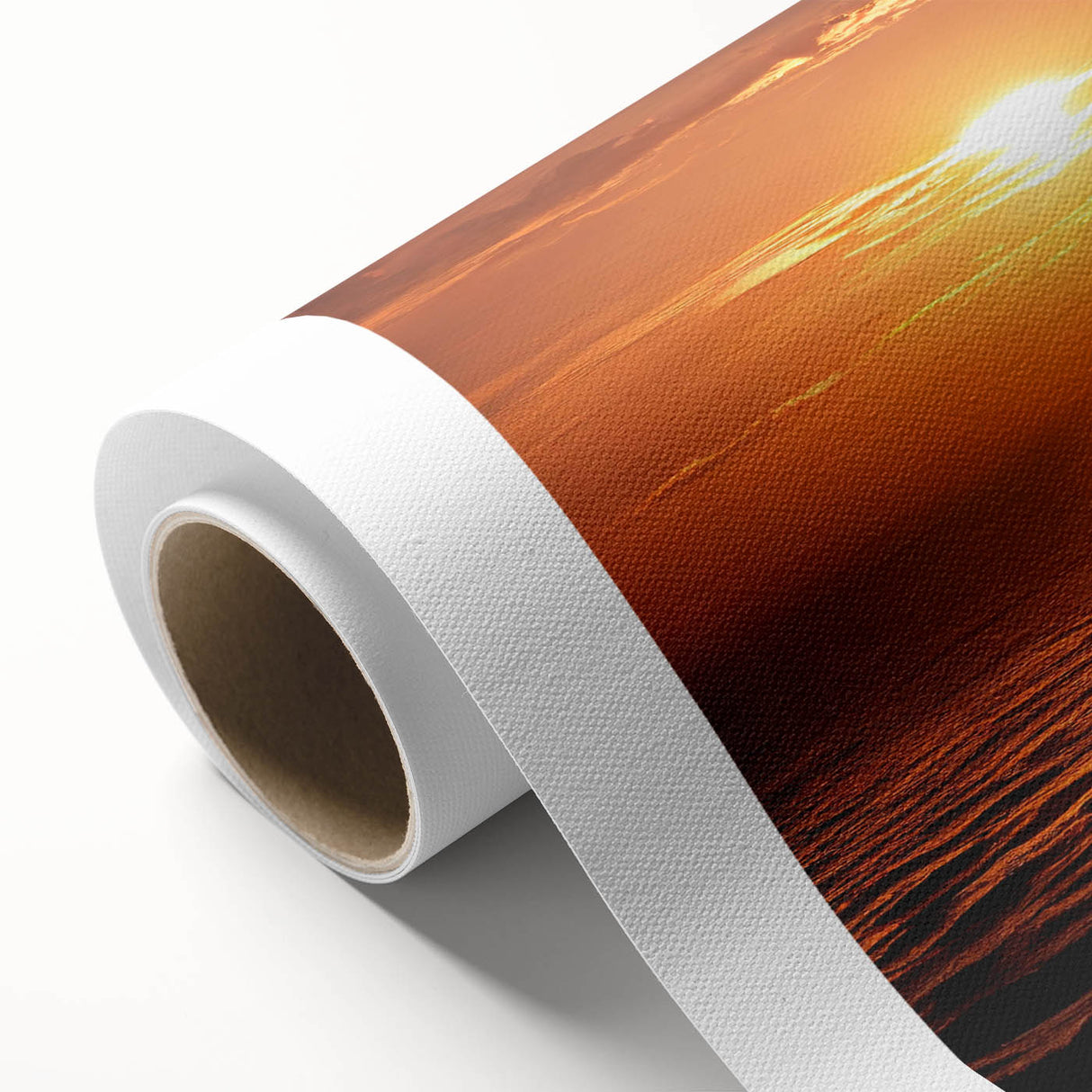 Rolled canvas wall art showcasing a vibrant seascape design with calming blue and green hues, perfect for enhancing home decor and creating a serene atmosphere.