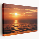 Stretched canvas wall art showcasing a vibrant seascape design with rich blues and greens, perfect for enhancing coastal-themed interiors.