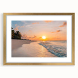 Elegant gold-framed wall art showcasing a stunning seascape from the Landscapes & Seascapes Design 23 collection, complete with a white mat for a refined look. Perfect for enhancing home decor with coastal charm.