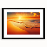Framed black wall art collection featuring seascape landscapes, showcasing vibrant colors and intricate details, perfect for home decor enhancement.