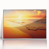 Framed acrylic artwork depicting a vibrant seascape design from the Landscapes & Seascapes collection, showcasing calming blue and white hues, ideal for modern decor.