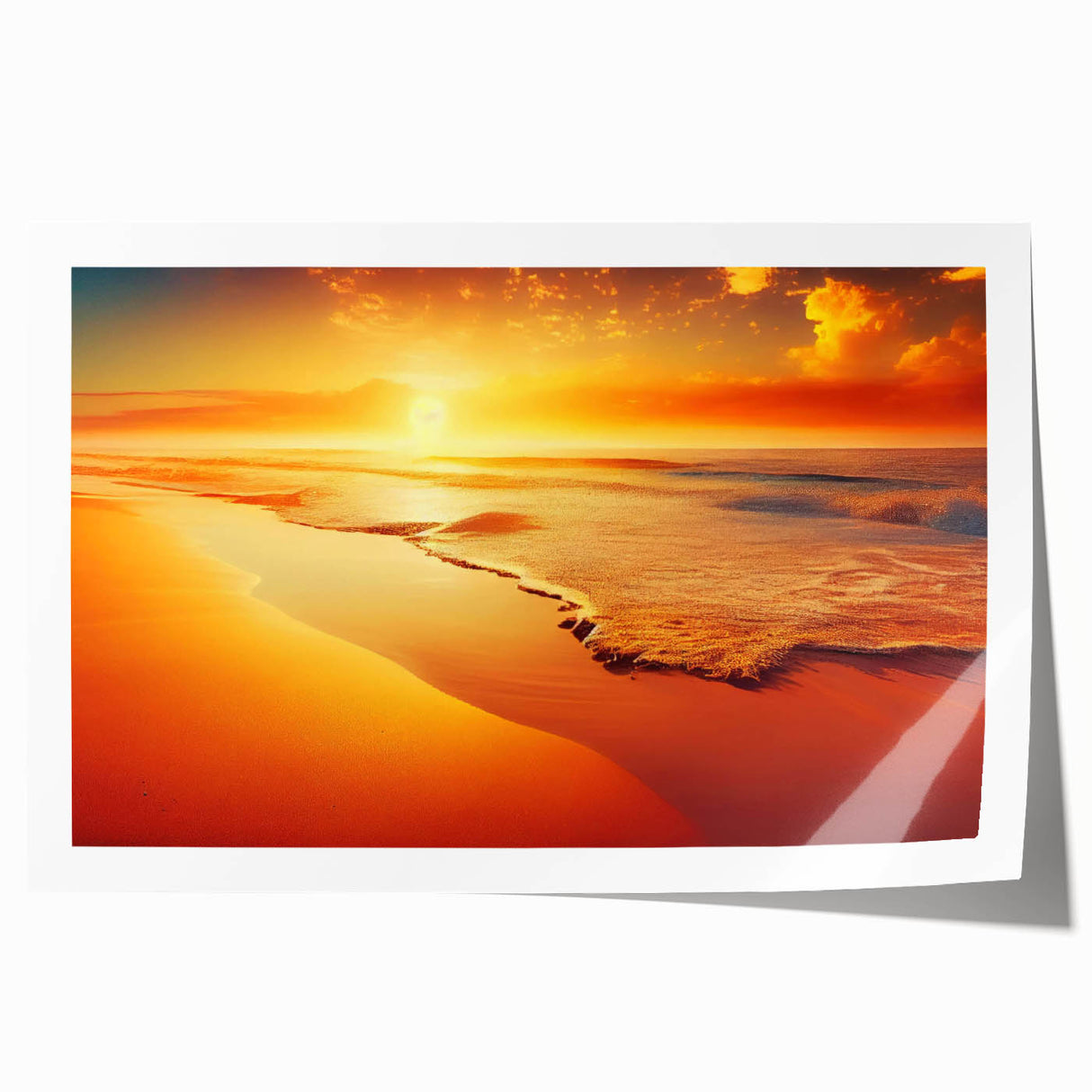 Rolled print showcasing a vibrant seascape design featuring calming blues and greens, ideal for coastal decor. Perfect for enhancing any living space or office.
