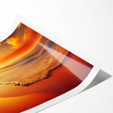 Rolled wall art print showcasing a serene seascape design with vibrant colors, perfect for home decor. Packaged securely in a protective tube for delivery.