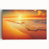 Stretched canvas wall art featuring a vibrant seascape design with rich blues and greens, ideal for enhancing home decor and creating a calming atmosphere.