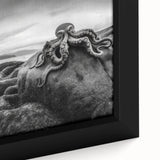 Framed canvas art showcasing a vibrant seascape design with bold colors and intricate details, perfect for home decor or coastal-themed spaces.