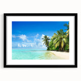 Framed wall art featuring a scenic landscape design with a black mat and sleek black frame, perfect for enhancing home decor in modern settings.